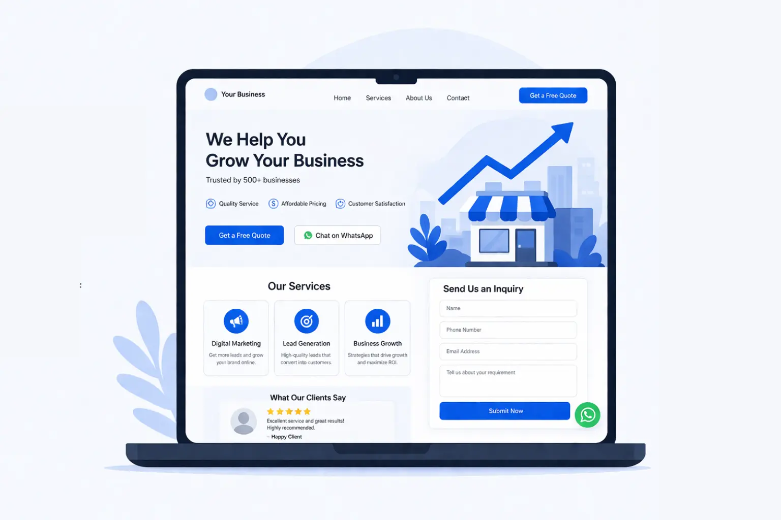 Landing Page Creation to  capture leads